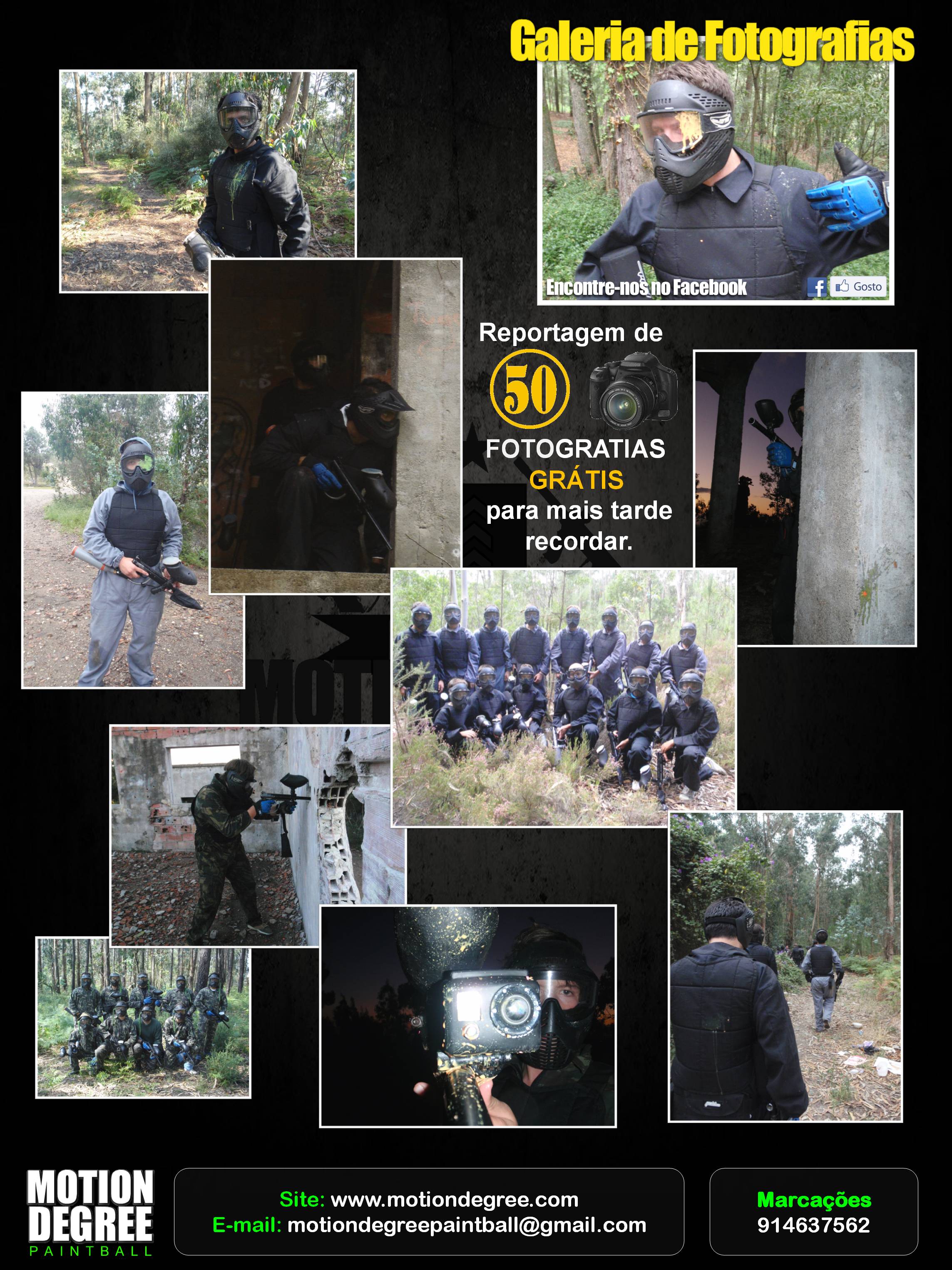 Fotografias do seu jogo de Paintball para mais tarde recordar.